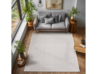 Loom Uni Effen Vloerkleed - Uni Kleur - Creme - Woonkamer Slaapkamer Tapijt - Laagpolig