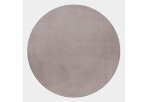 Pouffy Fluffy  - Hoogpolig  Rond Vloerkleed - Uni Kleur - Beige - Woonkamer Tapijt - Katoenen Rug