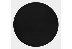 Pouffy Fluffy  - Hoogpolig  Rond Vloerkleed - Uni Kleur -Zwart - Woonkamer Tapijt - Katoenen Rug