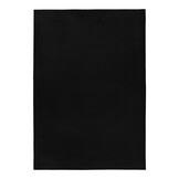 Pouffy Fluffy  - Hoogpolig Vloerkleed - Uni Kleur -Zwart - Woonkamer Tapijt - Katoenen Rug