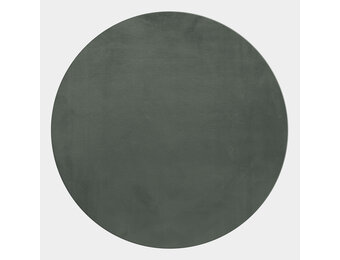 Pouffy Fluffy  - Hoogpolig  Rond Vloerkleed - Uni Kleur -Groen - Woonkamer Tapijt - Katoenen Rug