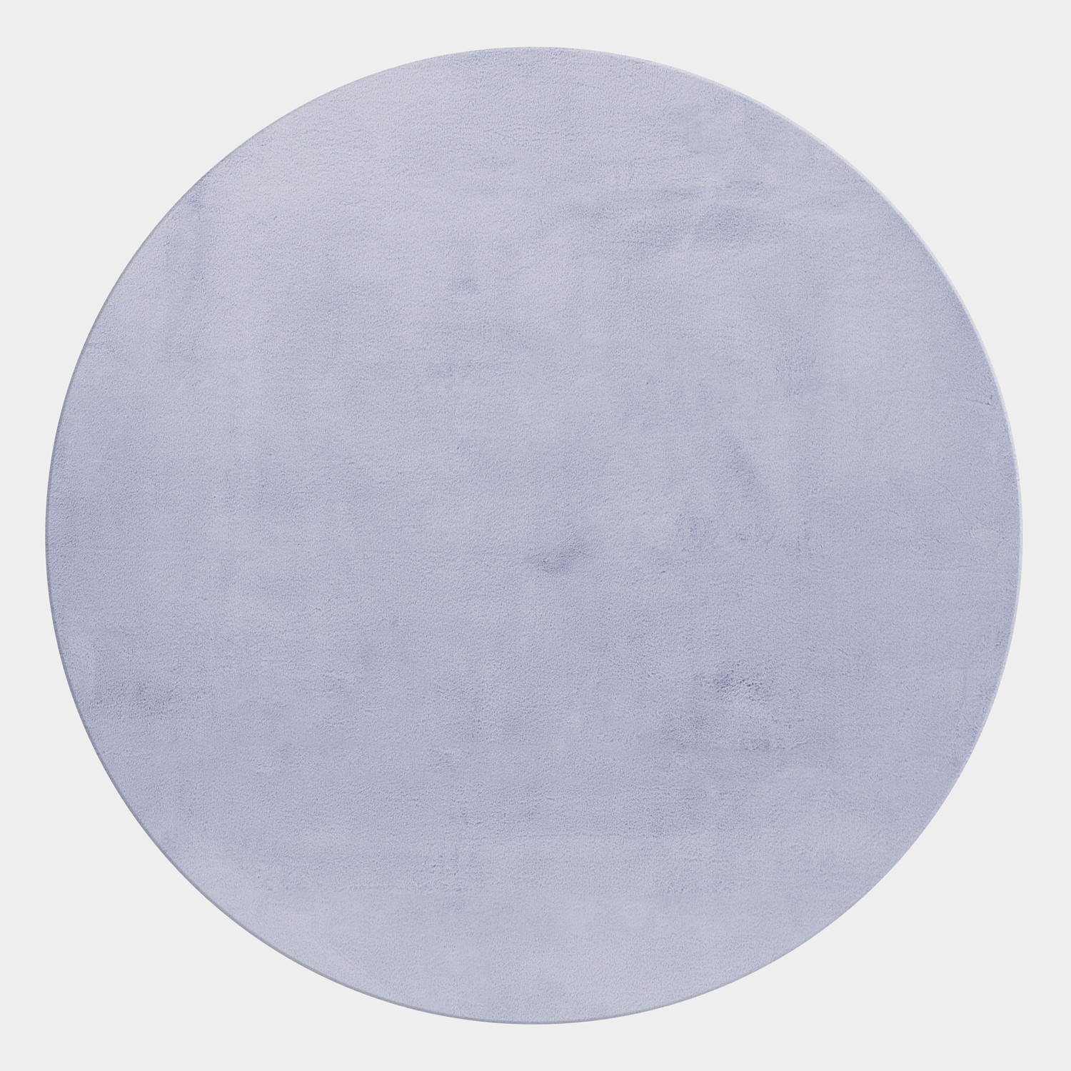 Pouffy Fluffy  - Hoogpolig  Rond Vloerkleed - Uni Kleur - Zilver - Woonkamer Tapijt - Katoenen Rug