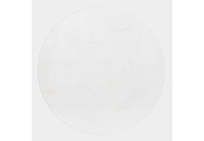 Pouffy Fluffy  - Hoogpolig  Rond Vloerkleed - Uni Kleur - Wit - Woonkamer Tapijt - Katoenen Rug