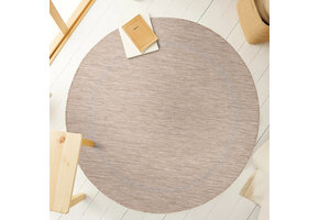 Relax Uni Tuin - Rond Buitenkleed - Indoor & Outdoor - Laagpolig Effen - Beige