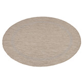 Relax Uni Tuin - Rond Buitenkleed - Indoor & Outdoor - Laagpolig Effen - Beige