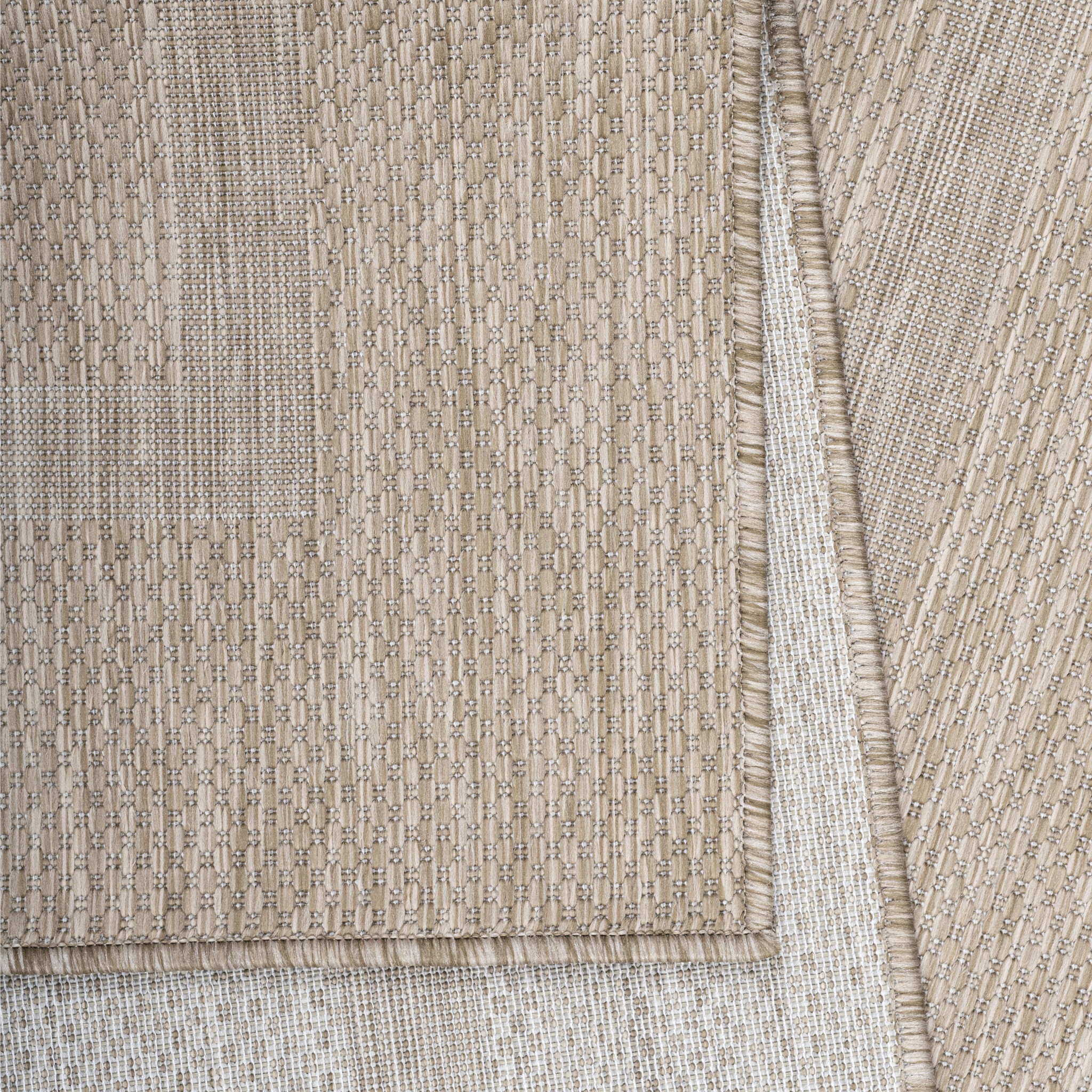 Relax Uni Tuin - Rond Buitenkleed - Indoor & Outdoor - Laagpolig Effen - Beige