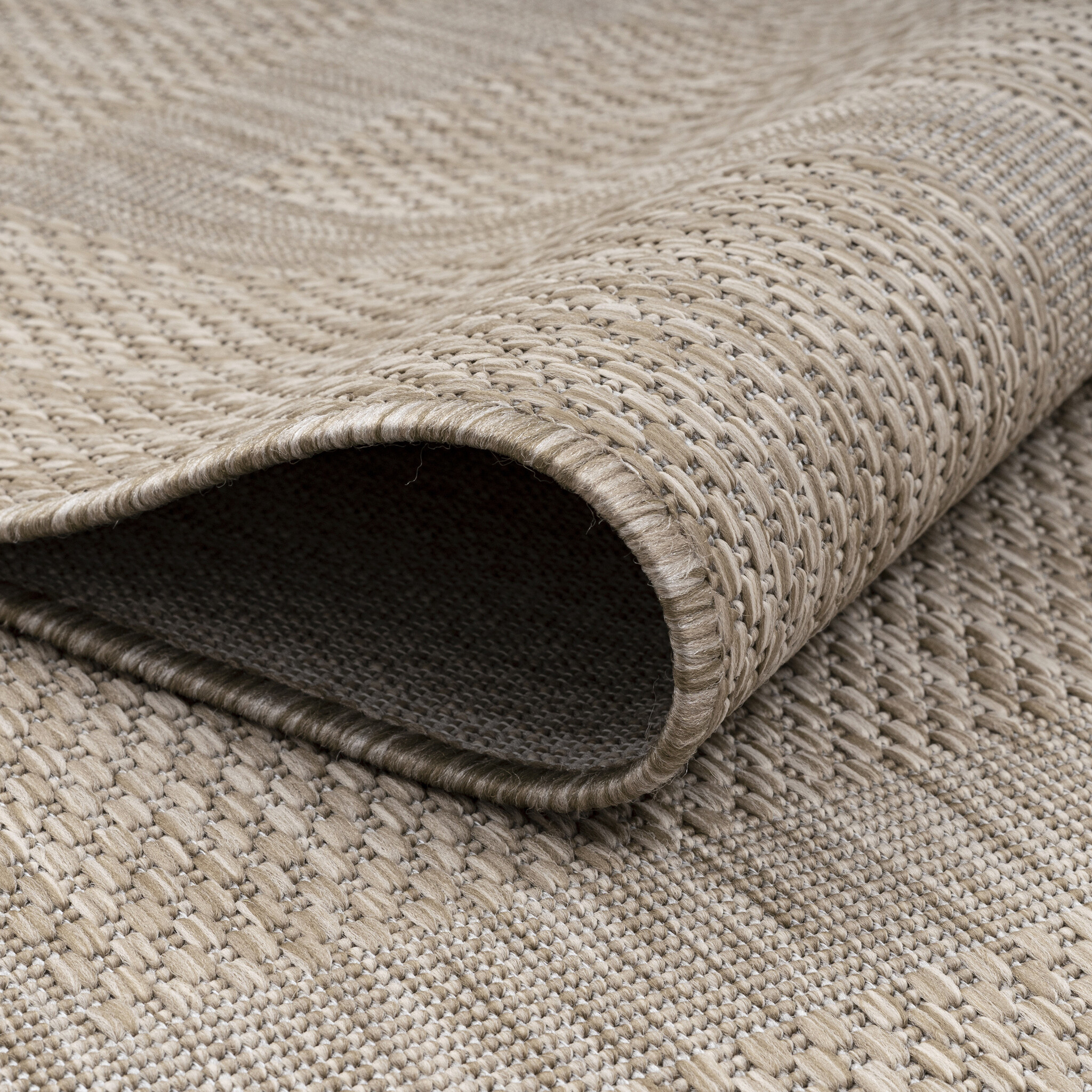 Relax Uni Tuin - Rond Buitenkleed - Indoor & Outdoor - Laagpolig Effen - Beige