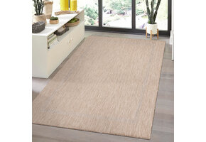 Relax Uni Tuin - Buitenkleed - Indoor & Outdoor - Laagpolig Effen - Beige