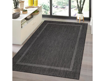 Relax Uni Tuin - Buitenkleed - Indoor & Outdoor - Laagpolig Effen - Zwart