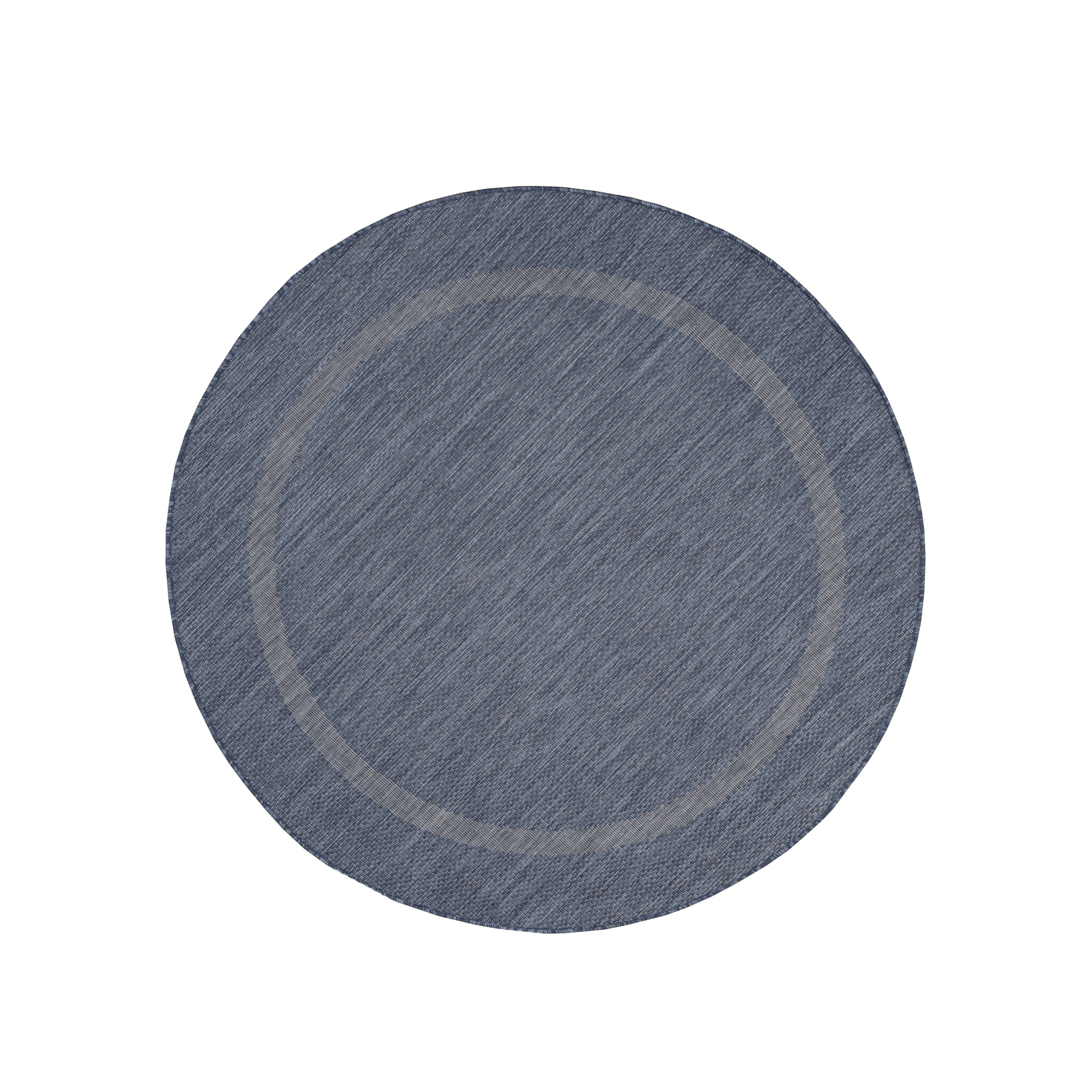 Relax Uni Tuin - Rond Buitenkleed - Indoor & Outdoor - Laagpolig Effen - Blauw