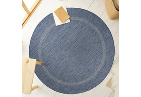 Relax Uni Tuin - Rond Buitenkleed - Indoor & Outdoor - Laagpolig Effen - Blauw