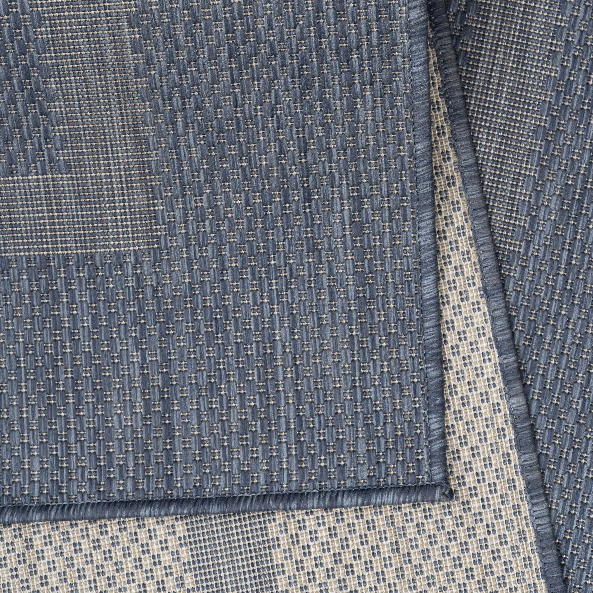 Relax Uni Tuin - Rond Buitenkleed - Indoor & Outdoor - Laagpolig Effen - Blauw