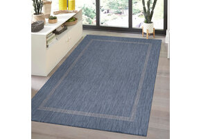 Relax Uni Tuin - Buitenkleed - Indoor & Outdoor - Laagpolig Effen - Blauw