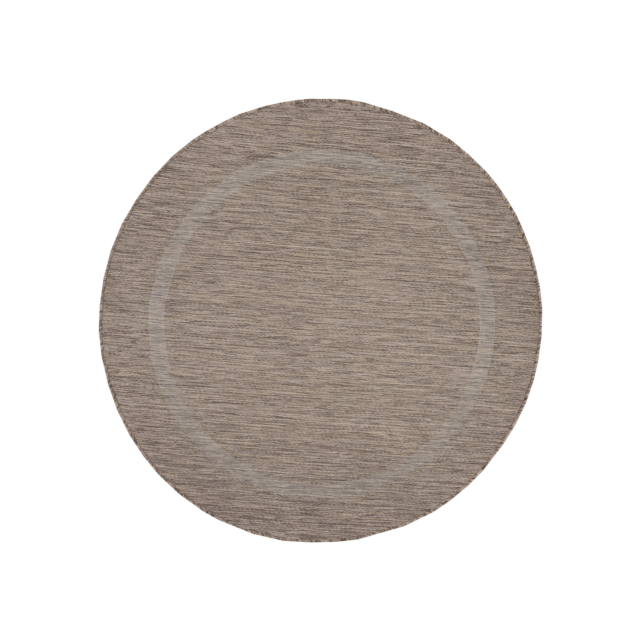 Relax Uni Tuin - Rond Buitenkleed - Indoor & Outdoor - Laagpolig Effen - Bruin