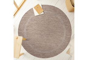 Relax Uni Tuin - Rond Buitenkleed - Indoor & Outdoor - Laagpolig Effen - Bruin