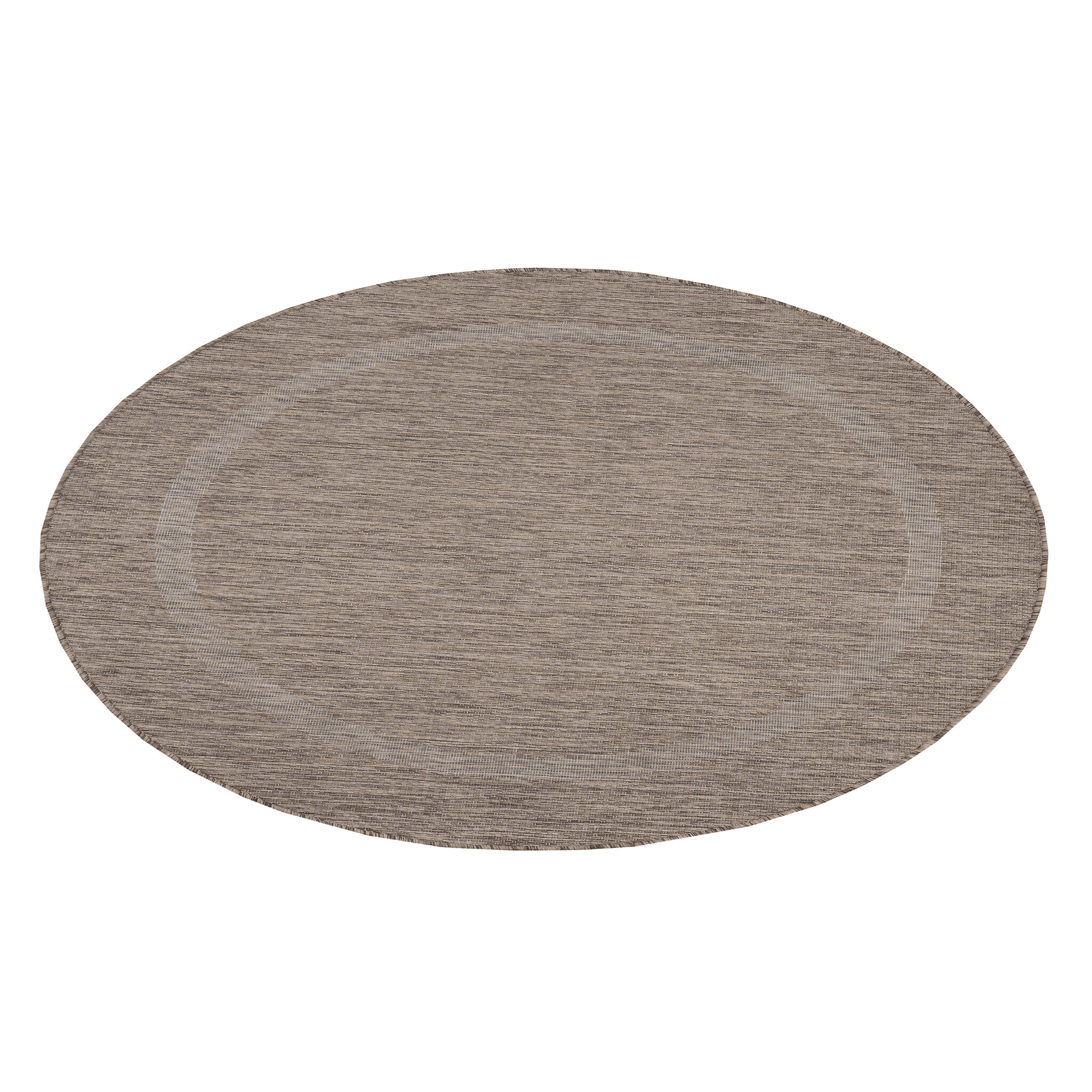 Relax Uni Tuin - Rond Buitenkleed - Indoor & Outdoor - Laagpolig Effen - Bruin