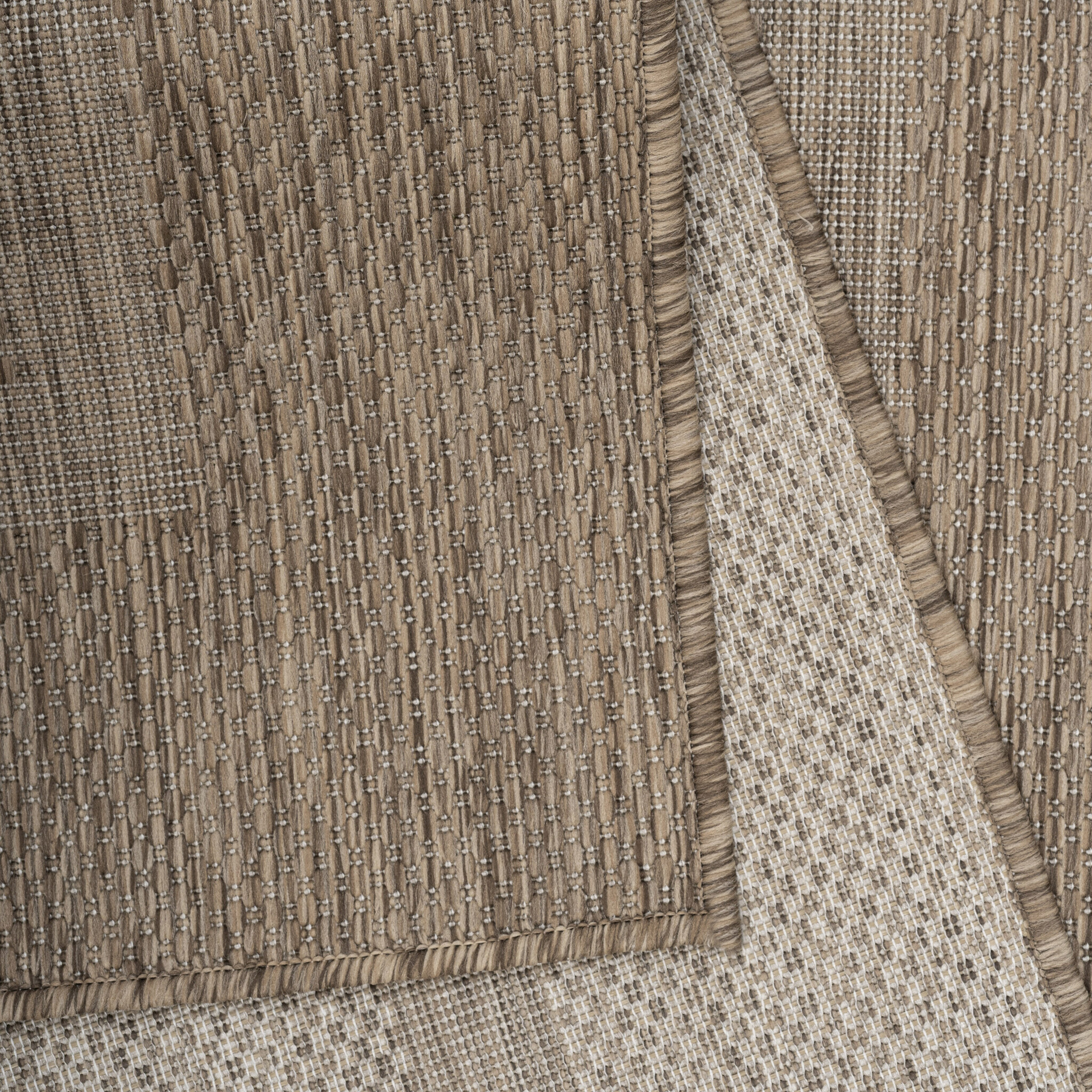Relax Uni Tuin - Rond Buitenkleed - Indoor & Outdoor - Laagpolig Effen - Bruin