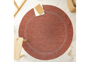 Relax Uni Tuin - Rond Buitenkleed - Indoor & Outdoor - Laagpolig Effen - Terra