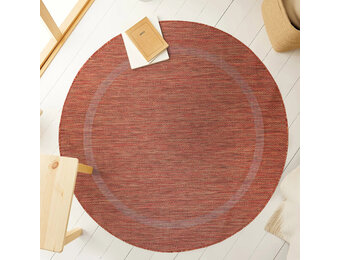 Relax Uni Tuin - Rond Buitenkleed - Indoor & Outdoor - Laagpolig Effen - Terra