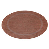 Relax Uni Tuin - Rond Buitenkleed - Indoor & Outdoor - Laagpolig Effen - Terra