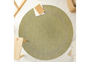 Relax Uni Tuin - Rond Buitenkleed - Indoor & Outdoor - Laagpolig Effen - Groen