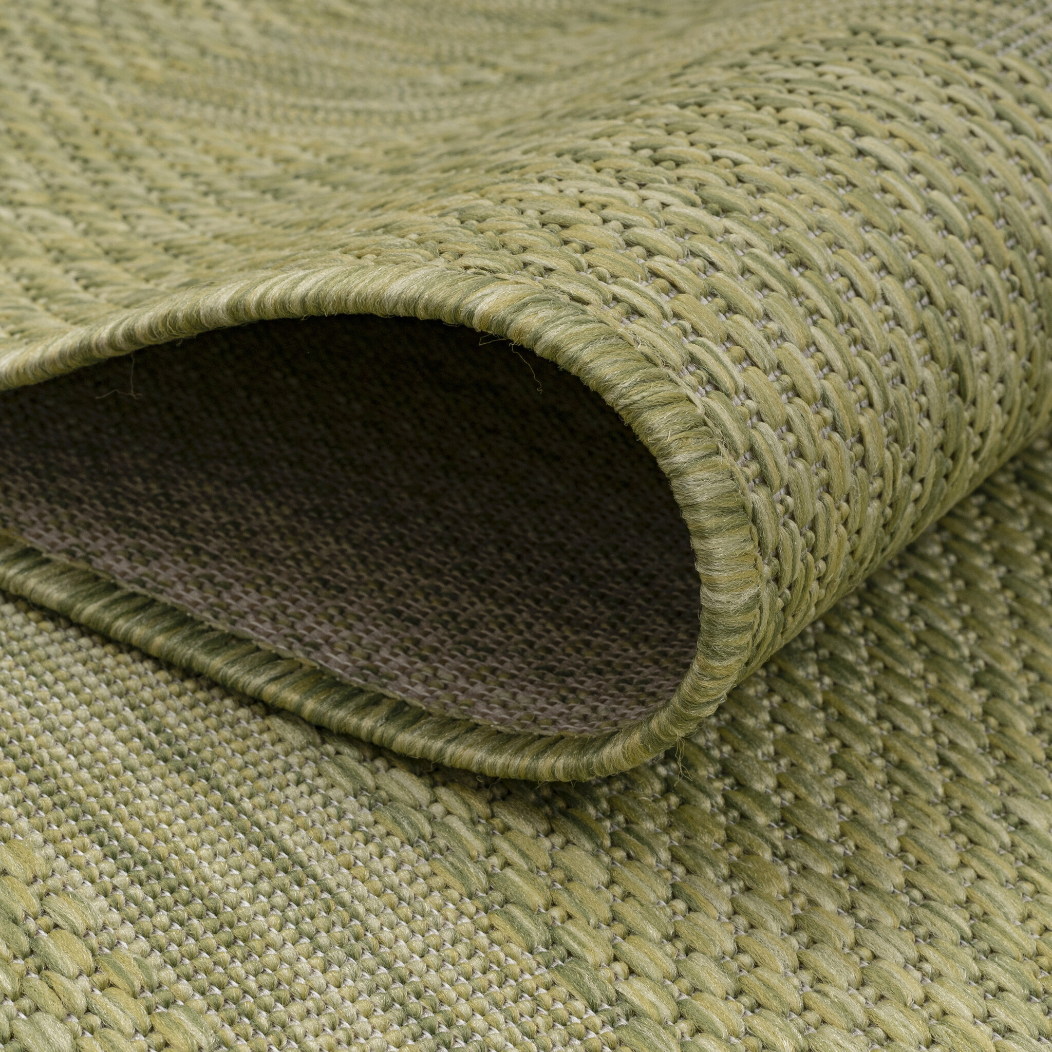 Relax Uni Tuin - Rond Buitenkleed - Indoor & Outdoor - Laagpolig Effen - Groen