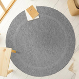 Relax Uni Tuin - Rond Buitenkleed - Indoor & Outdoor - Laagpolig Effen - Grijs
