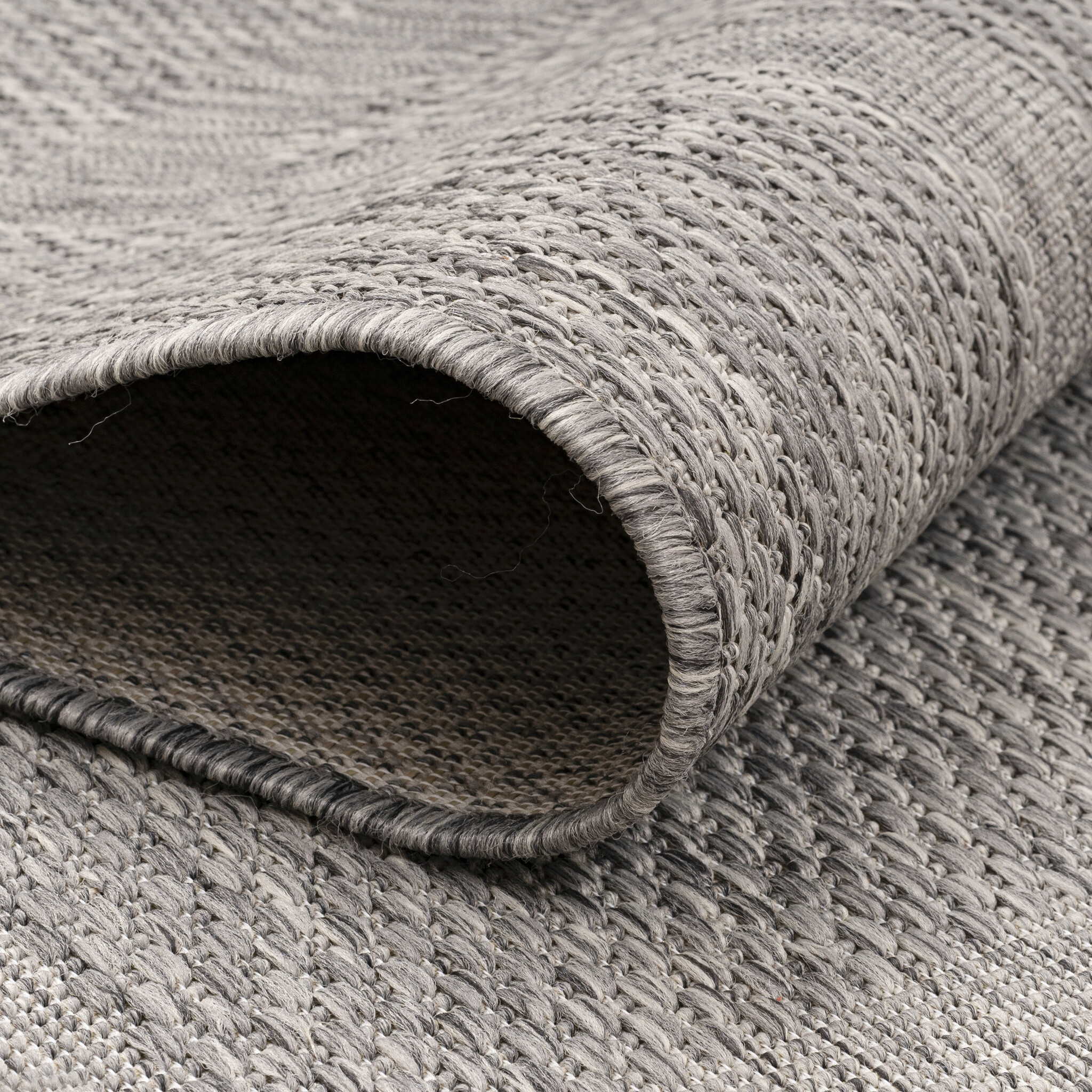 Relax Uni Tuin - Rond Buitenkleed - Indoor & Outdoor - Laagpolig Effen - Grijs