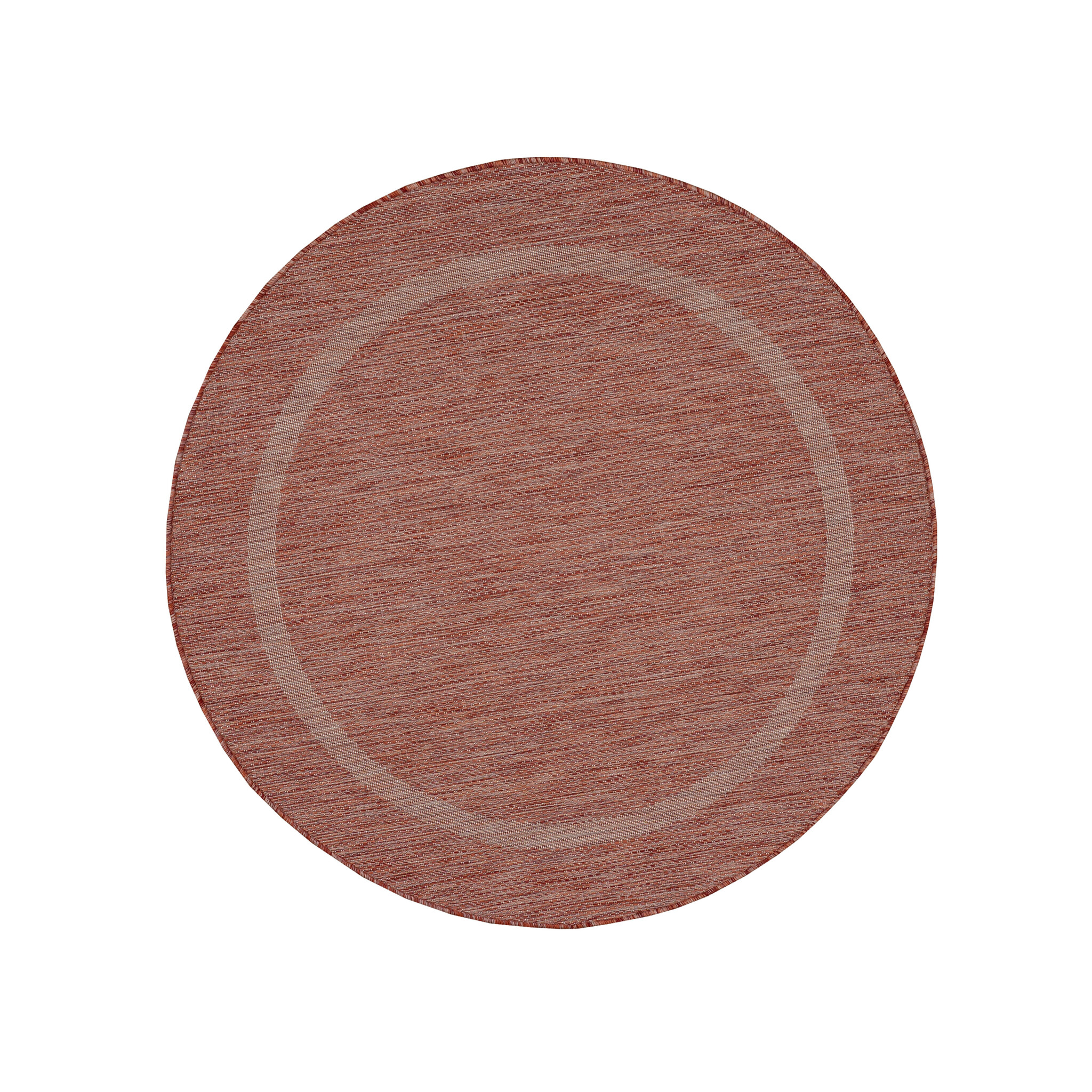 Relax Uni Tuin - Rond Buitenkleed - Indoor & Outdoor - Laagpolig Effen - Rood