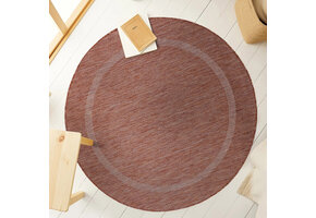 Relax Uni Tuin - Rond Buitenkleed - Indoor & Outdoor - Laagpolig Effen - Rood