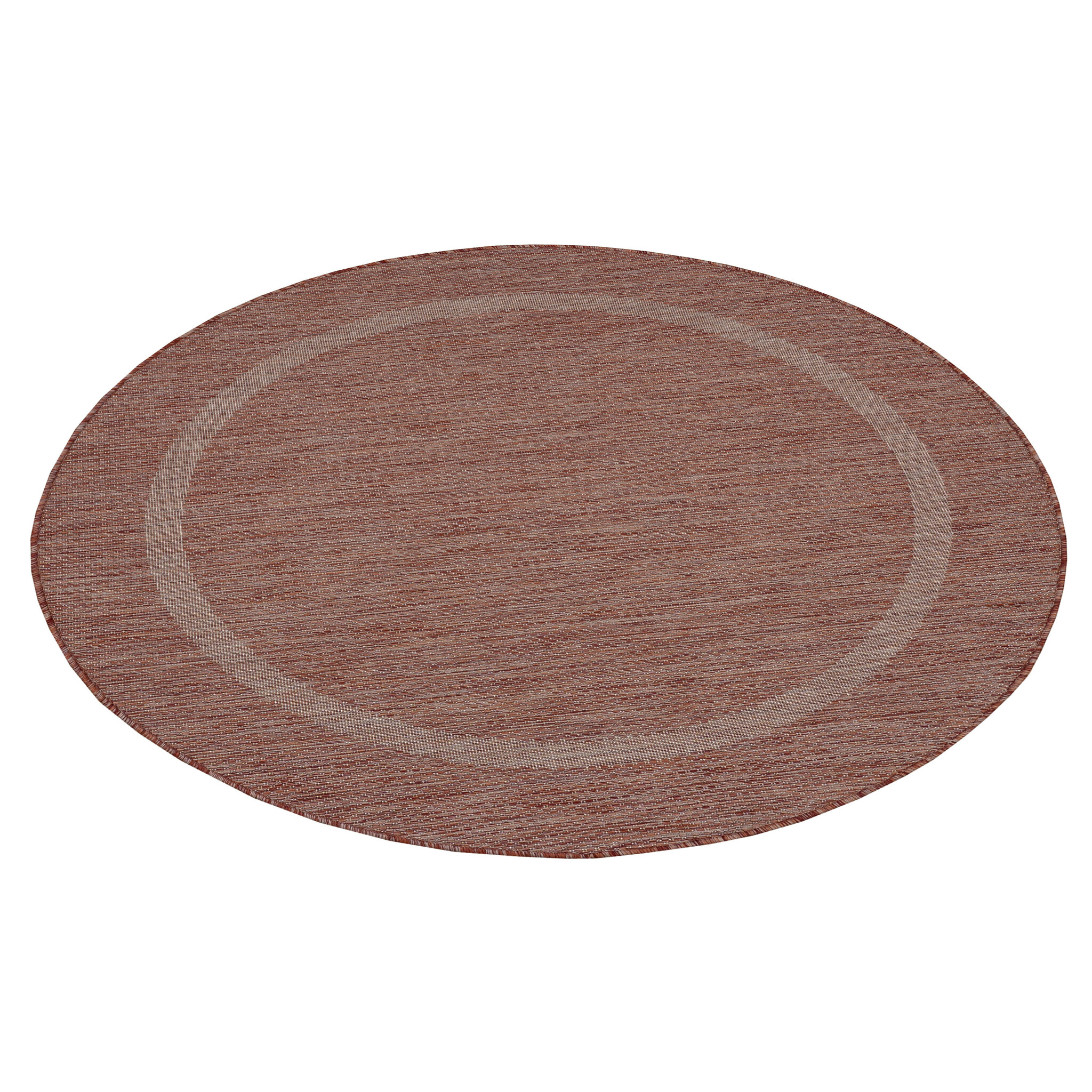 Relax Uni Tuin - Rond Buitenkleed - Indoor & Outdoor - Laagpolig Effen - Rood