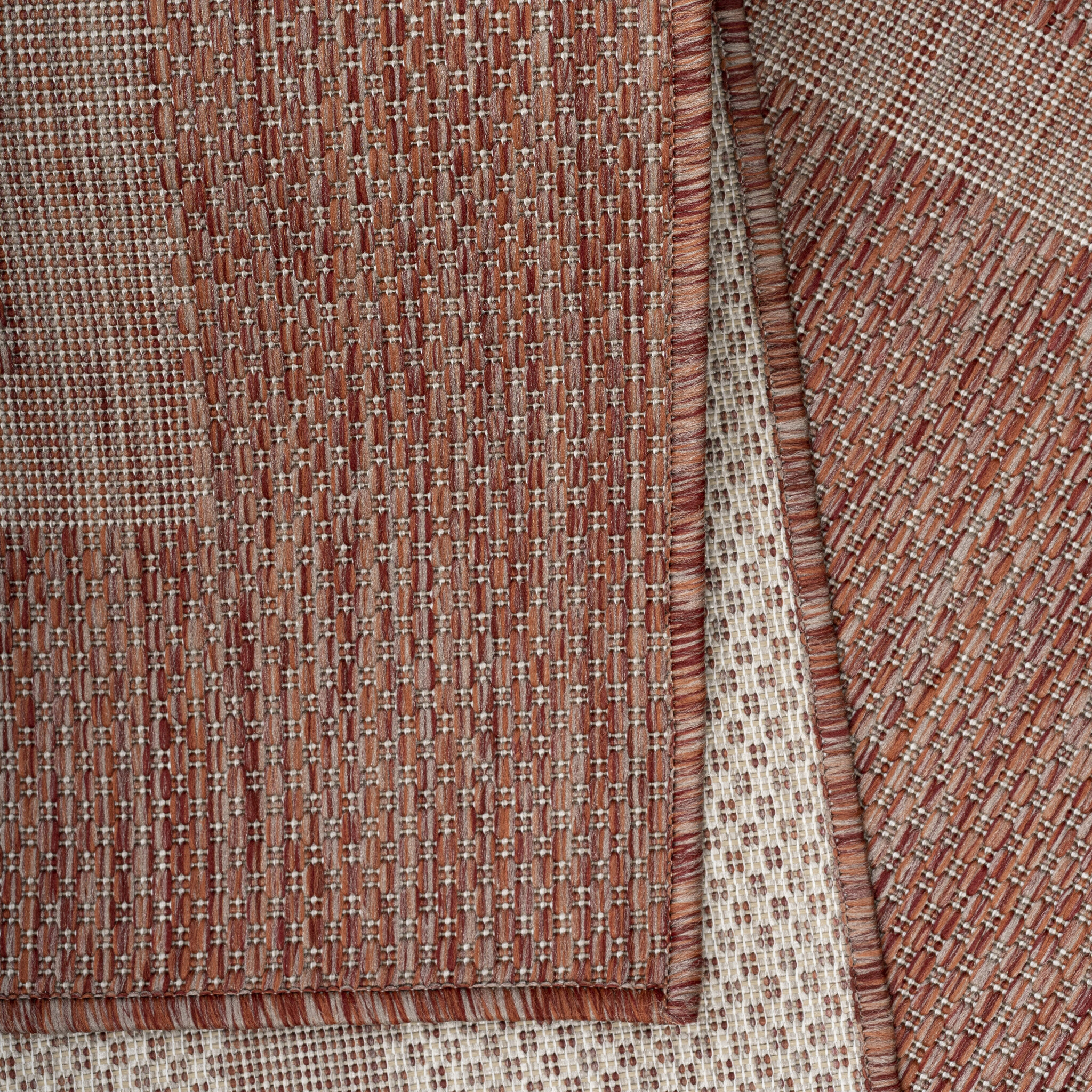 Relax Uni Tuin - Rond Buitenkleed - Indoor & Outdoor - Laagpolig Effen - Rood