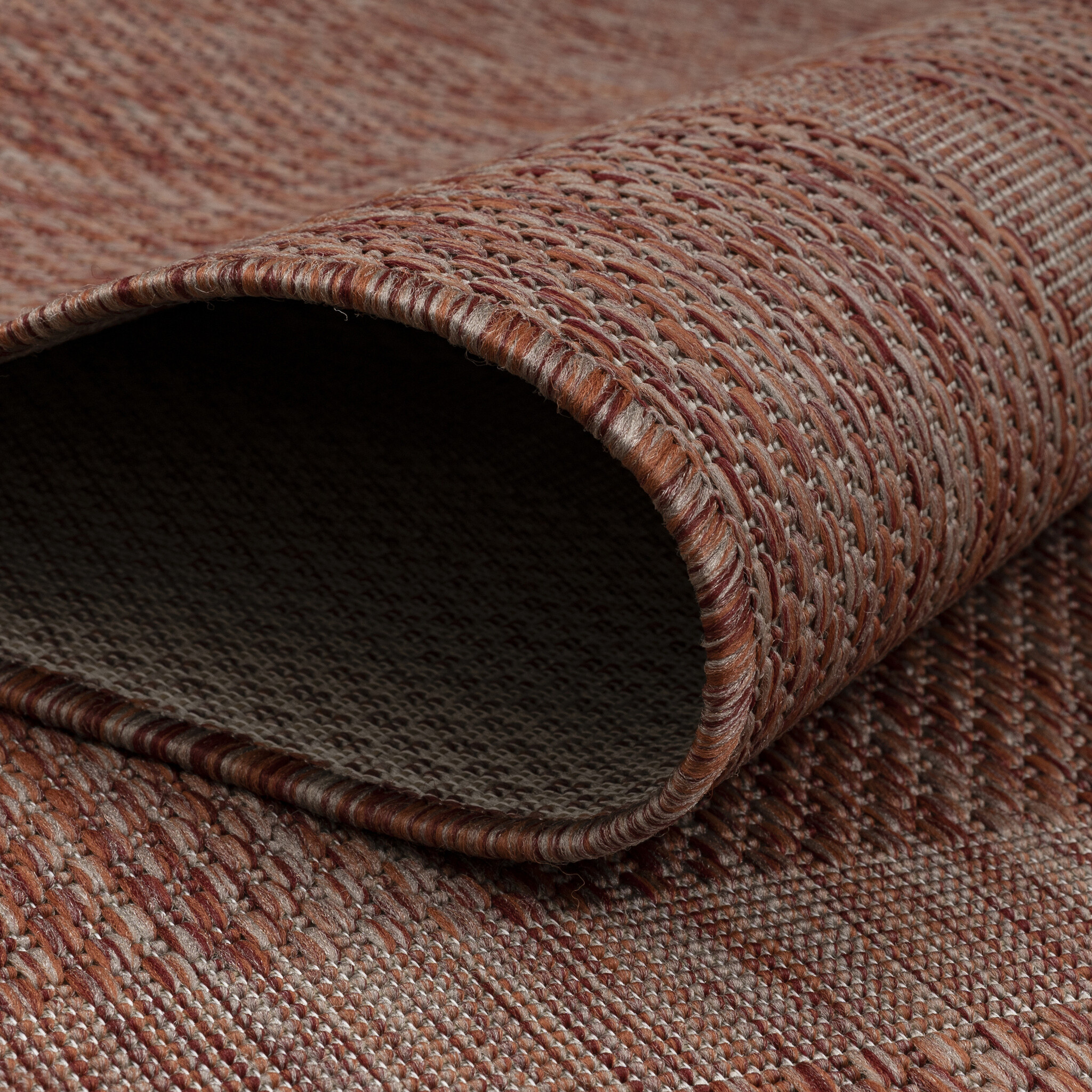 Relax Uni Tuin - Rond Buitenkleed - Indoor & Outdoor - Laagpolig Effen - Rood