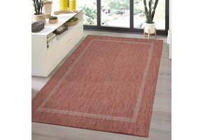 Relax Uni Tuin - Buitenkleed - Indoor & Outdoor - Laagpolig Effen - Rood