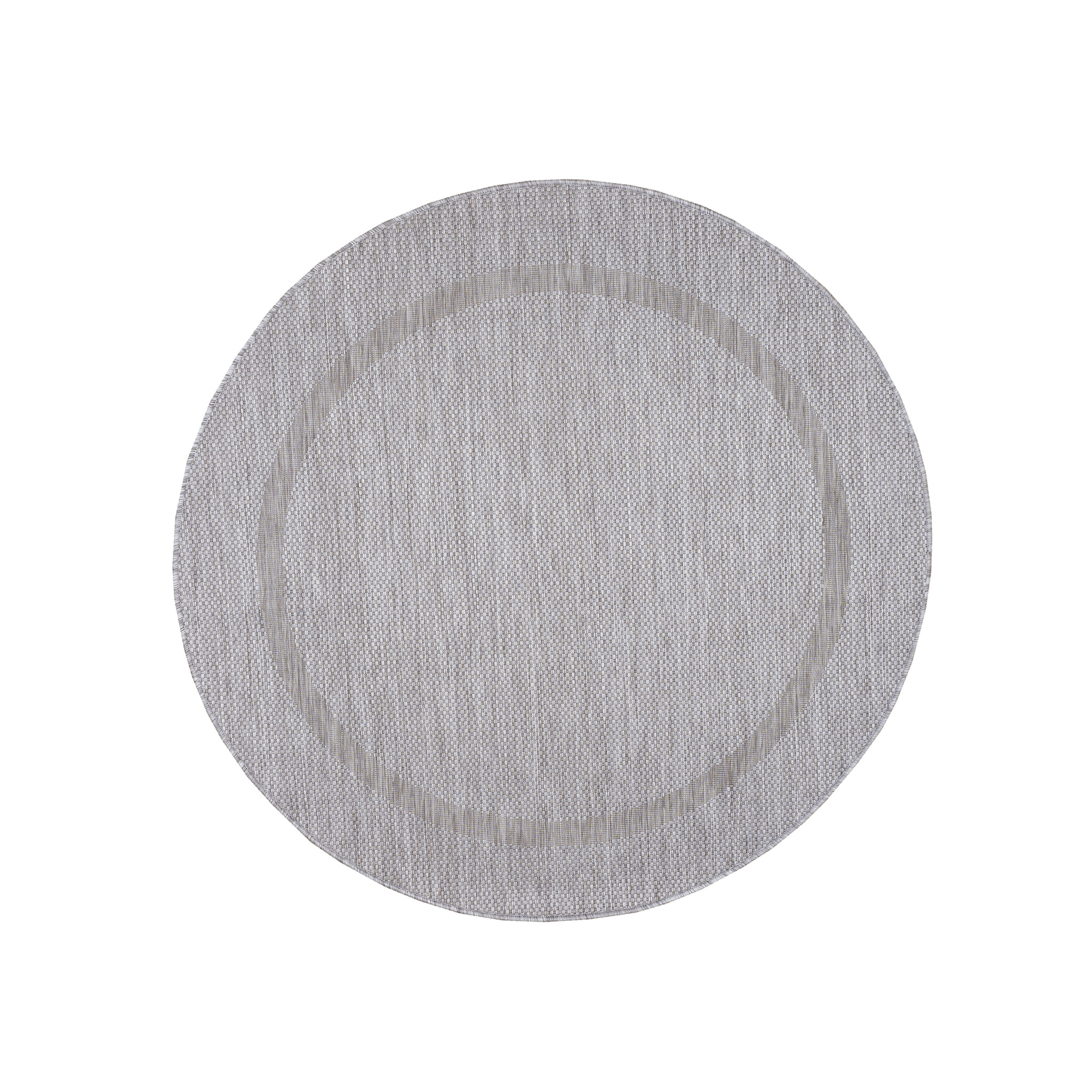 Relax Uni Tuin - Rond Buitenkleed - Indoor & Outdoor - Laagpolig Effen - Zilver