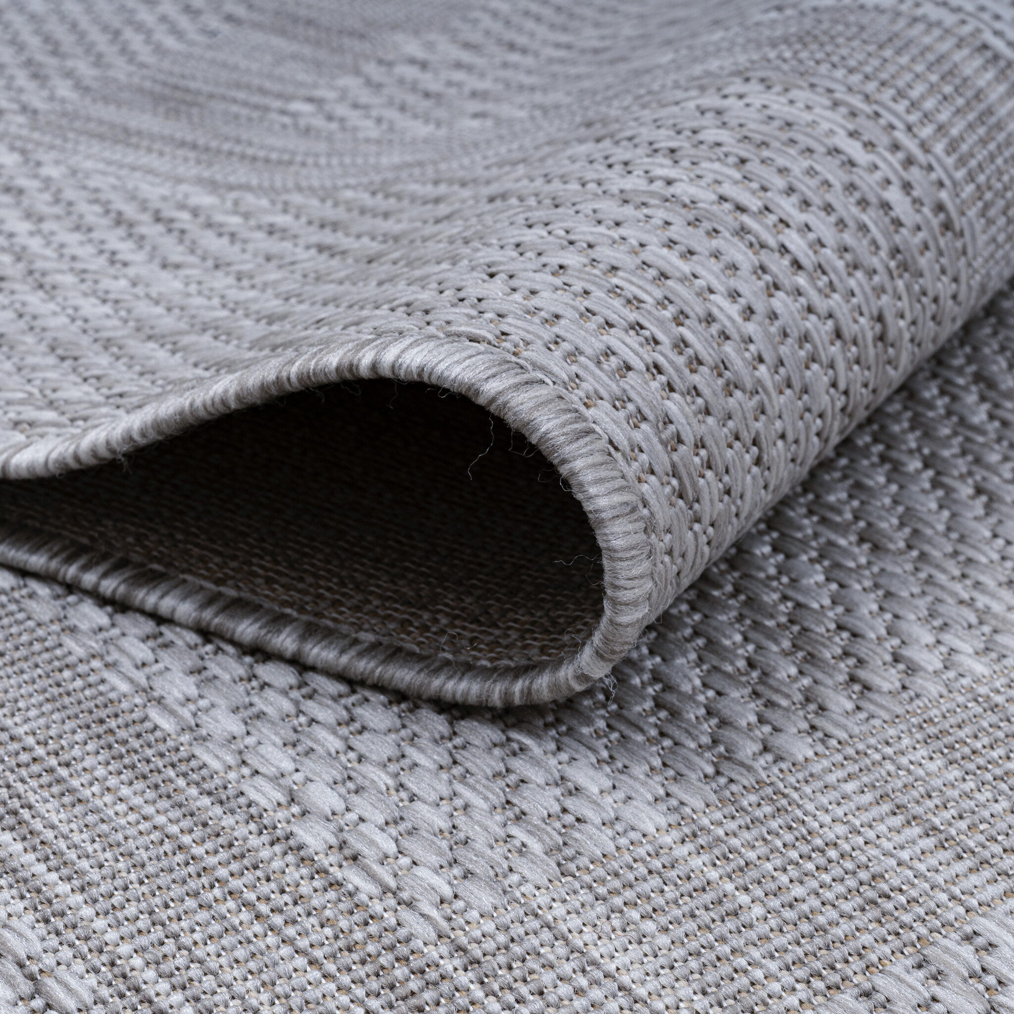 Relax Uni Tuin - Rond Buitenkleed - Indoor & Outdoor - Laagpolig Effen - Zilver