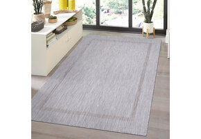 Relax Uni Tuin - Buitenkleed - Indoor & Outdoor - Laagpolig Effen - Zilver