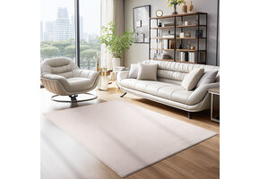 Sky Soft Uni Basic - Vloerkleed - Laagpolig - Effen Kleur - Beige - Woonkamer Tapijt - Anti-Slip Rug