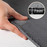 Sky Soft Uni Basic - Rond Vloerkleed - Laagpolig - Effen Kleur - Grijs - Woonkamer Tapijt - Anti-Slip Rug