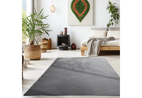 Sky Soft Uni Basic - Vloerkleed - Laagpolig - Effen Kleur - Grijs - Woonkamer Tapijt - Anti-Slip Rug