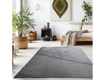Sky Soft Uni Basic - Vloerkleed - Laagpolig - Effen Kleur - Grijs - Woonkamer Tapijt - Anti-Slip Rug