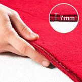 Sky Soft Uni Basic - Rond Vloerkleed - Laagpolig - Effen Kleur - Rood - Woonkamer Tapijt - Anti-Slip Rug