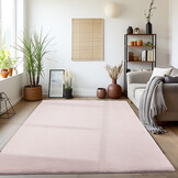 Sky Soft Uni Basic - Vloerkleed - Laagpolig - Effen Kleur - Roze - Woonkamer Tapijt - Anti-Slip Rug