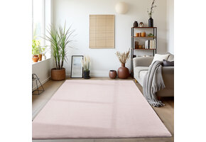 Sky Soft Uni Basic - Vloerkleed - Laagpolig - Effen Kleur - Roze - Woonkamer Tapijt - Anti-Slip Rug