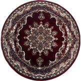 Isfahan Oosters Vloerkleed Nain - Laagpolig - Klassiek Vintage Tapijt - Rond - Rood / Multi