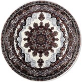 Isfahan Oosters Vloerkleed Nain - Laagpolig - Klassiek Vintage Tapijt - Rond - Creme / Multi