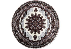 Isfahan Oosters Vloerkleed Nain - Laagpolig - Klassiek Vintage Tapijt - Rond - Creme / Multi