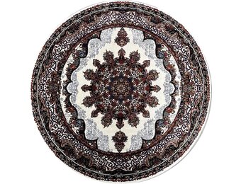 Isfahan Oosters Vloerkleed Nain - Laagpolig - Klassiek Vintage Tapijt - Rond - Creme / Multi
