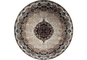 Isfahan Oosters Vloerkleed - Laagpolig - Klassiek Vintage Tapijt - Rond - Beige / Multi - 200 CM ROND