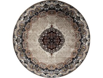 Isfahan Oosters Vloerkleed - Laagpolig - Klassiek Vintage Tapijt - Rond - Beige / Multi - 200 CM ROND